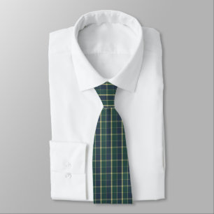 Blå Grön och Gul Plaid Herrhalsduk Slips