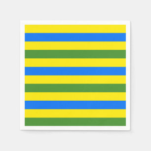 Blå Grön och Gul Randig Design Pappersservett