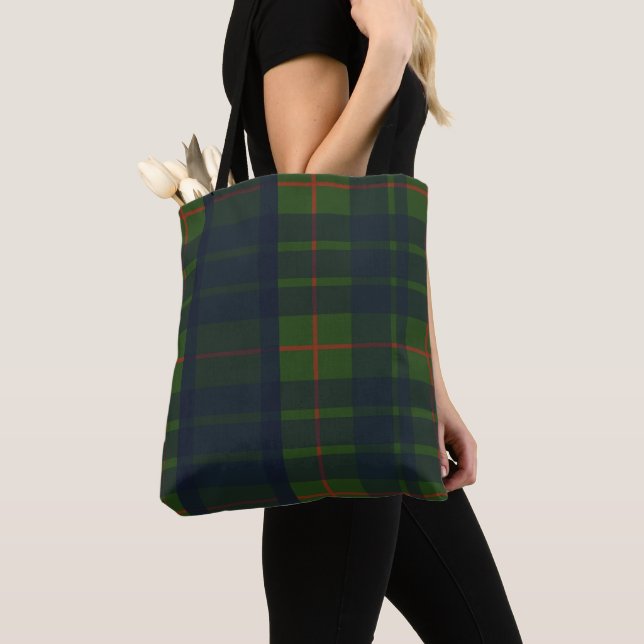 Blå Grön och Röd Plaid Väska Cross Body Bag (Närbild)
