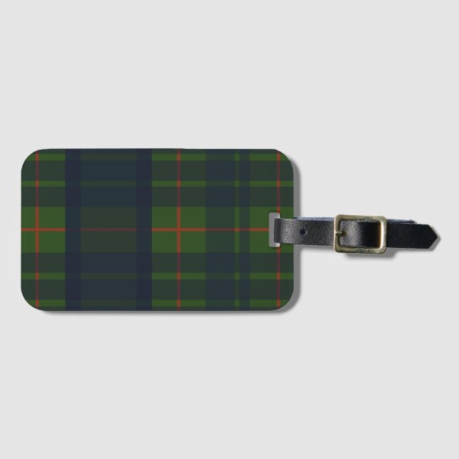 Blå Grön och Röd Tartan Rutig Bagagebricka (Framsida horisontal)