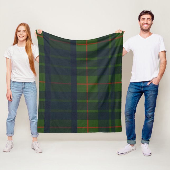 Blå Grön och Röd Tartan Rutig Filta Fleecefilt (På plats)