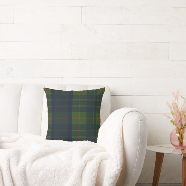 Blå Grön och Röd Tartan Rutig Kuddvar Kudde (Soffa)