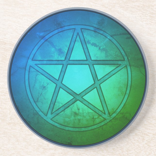 Blå Grön Pentagram Underlägg (Framsidan)
