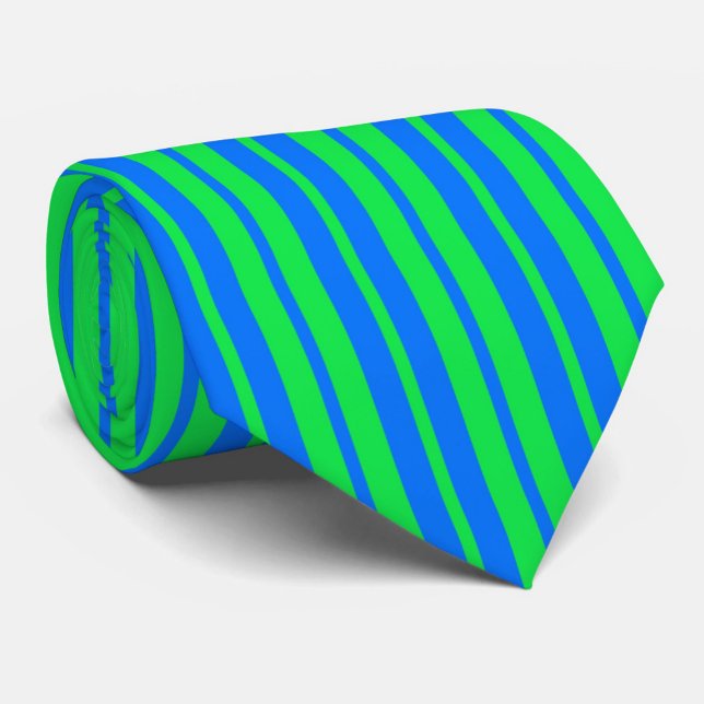 Blå Grön Stilfull Randig Mönsterdesign  Slips (Skapare uppladdad)