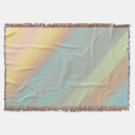 Blå Grön Strandhus Vattenfärg Mönster Filt