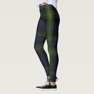 Blå Grön Tartan Jul Leggings