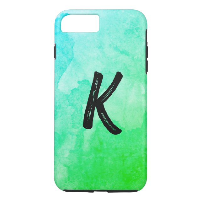 Blå Grön / Vatten Färg / Monogram Case-Mate iPhone Skal (Baksida)
