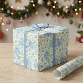 Blå Grön Vildblomma Akvarell Presentpapper