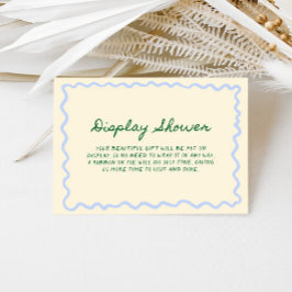 Blå Grön Whimsisk Handskriven Display Dusch Tilläggskort