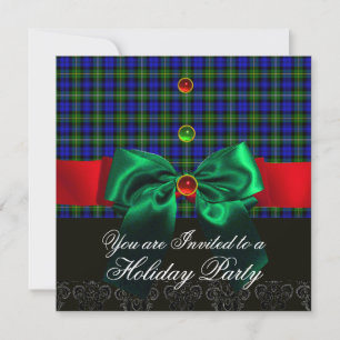 BLÅ GRÖNA BÅGAR, SKOTSKT TARTAN JULFIRANDE INBJUDNINGAR
