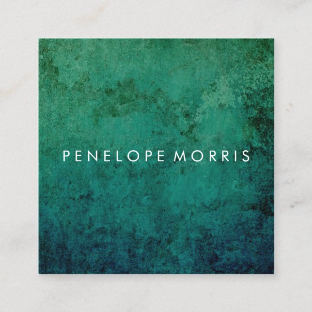 Blå Grönt Abstrakt Beauty Stylist   Fyrkantigt Visitkort (Framsida)