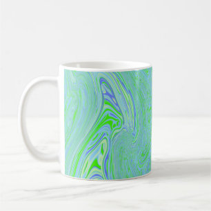 Blå Grönt Amoeba Wave Kaffemugg