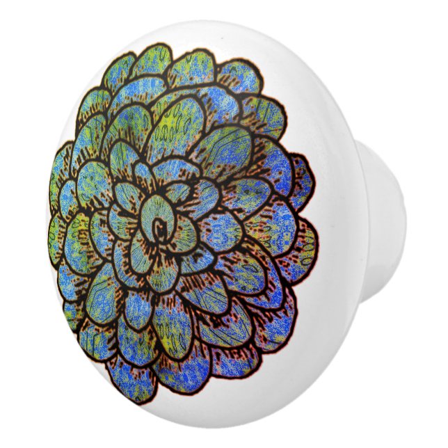 Blå Grönt blomma Knopp (Höger)