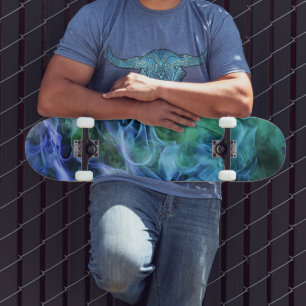 Blå Grönt-brandsläckare Art Skateboard-däck Mini Skateboard Bräda 18,5 Cm