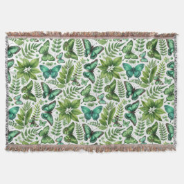 Blå Grönt Butterflies Filt