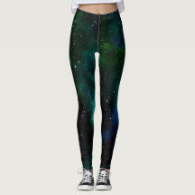 Blå Grönt celestiry himlar Leggings