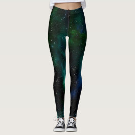 Blå Grönt celestiry himlar Leggings