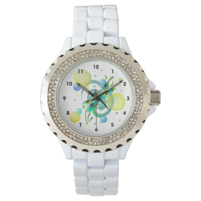 Blå Grönt Dragonfly Watch Armbandsur (Framsida)