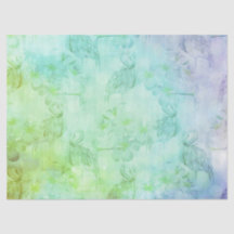 Blå Grönt Flamingos och Hibiscus