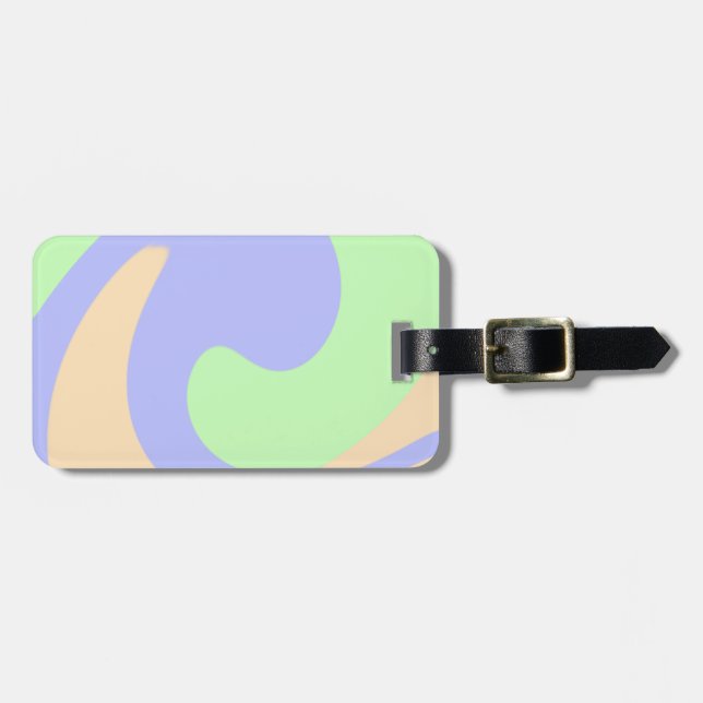 Blå grönt, fluid marble boho fold mönster bagagebricka (Horisontell Framsida)