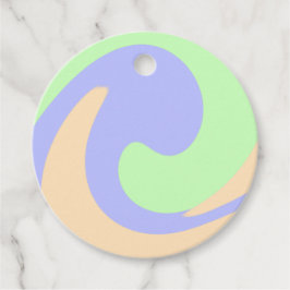 Blå grönt, fluid marble boho fold mönster gåvor etiketter