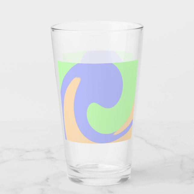 Blå grönt, fluid marble boho fold mönster glaskopp (Framsida)