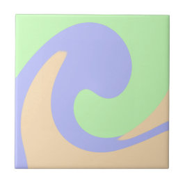 Blå grönt, fluid marble boho fold mönster kakelplatta