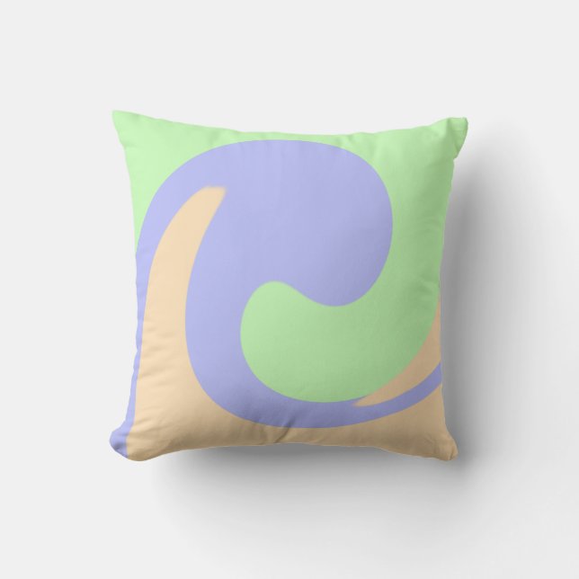 Blå grönt, fluid marble boho fold mönster kudde (Framsida)