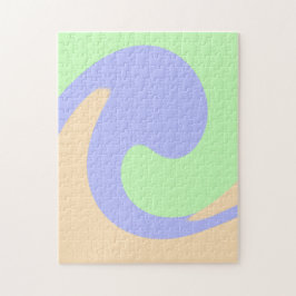 Blå grönt, fluid marble boho fold mönster pussel