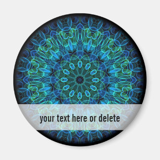 Blå Grönt Gems kaleidoskop Magnet