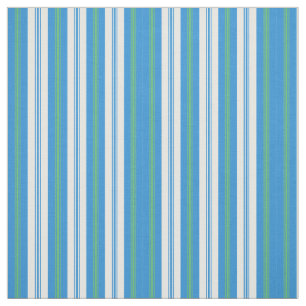 Blå, Grönt God morgon Rand Fabric Tyg