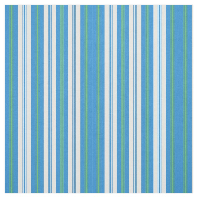 Blå, Grönt God morgon Rand Fabric Tyg (Provkarta)