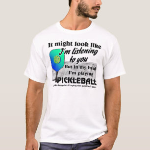 Blå Grönt-grafik för den fina Pickleball-domstolen T Shirt