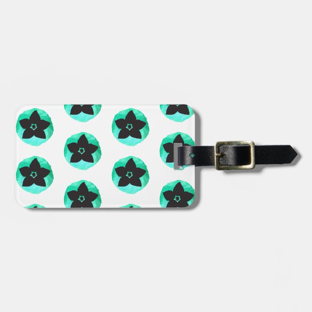 Blå Grönt Hawaiianska blomman Bagagebricka (Horisontell Framsida)