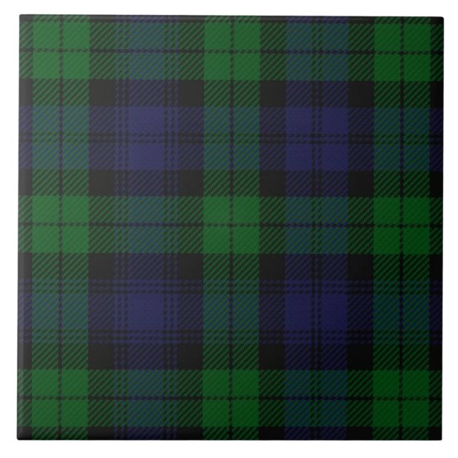 Blå Grönt Highland Sunderland Tartan Check Kakelplatta (Framsidan)