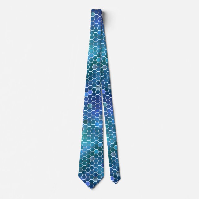 Blå Grönt Honeycomb Mönster Slips (Framsida)