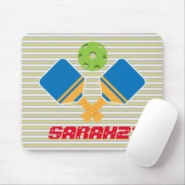 Blå grönt i Monogrammed rand Pickleball Player Musmatta