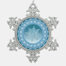  Blå Grönt Ice Crystal Snowflake Ornament