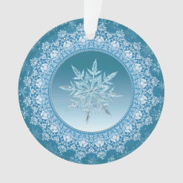 Blå Grönt Ice Crystal Snowflake Ornament