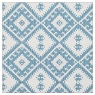 Blå grönt Ikat diamonds mönster Tyg