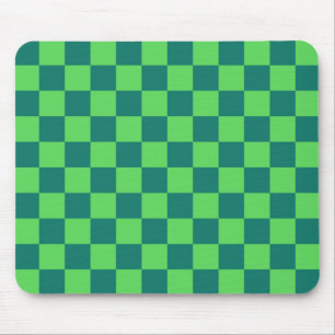 Blå Grönt Kontrollerad Gingham Mönster Musmatta