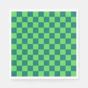Blå Grönt Kontrollerad Gingham Mönster Pappersservett