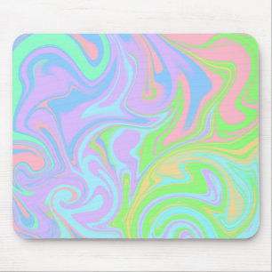 Blå Grönt Lila Rosa Swirl Abstract Design Musmatta