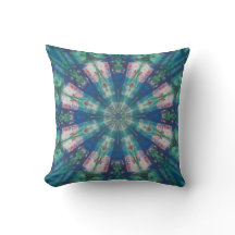 Blå/Grönt Mandala Cushion