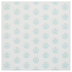 Blå Grönt Marble Pentagram Tyg