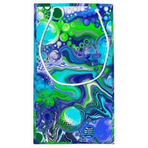 Blå Grönt Marble Swirls Birthday eller Baby dusch