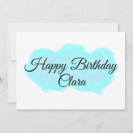 Blå grönt moln pastel grattis på födelsedagen mode julkort