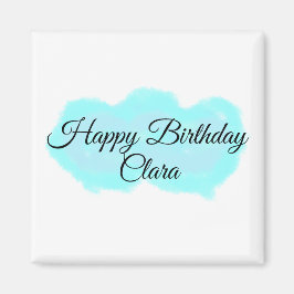 Blå grönt moln pastel grattis på födelsedagen mode magnet