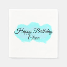 Blå grönt moln pastel grattis på födelsedagen mode