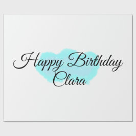 Blå grönt moln pastel grattis på födelsedagen mode presentpapper